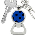 Polka Dots - Black on Cobalt Blue Bottle Opener Key Chain