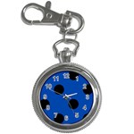 Polka Dots - Black on Cobalt Blue Key Chain Watch