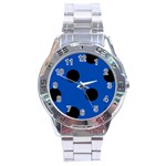 Polka Dots - Black on Cobalt Blue Stainless Steel Analogue Watch