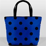 Polka Dots - Black on Cobalt Blue Bucket Bag