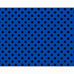 Polka Dots - Black on Cobalt Blue Collage 11  x 14 