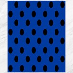 Polka Dots - Black on Cobalt Blue Canvas 11  x 14 