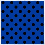 Polka Dots - Black on Cobalt Blue Canvas 16  x 16 