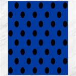 Polka Dots - Black on Cobalt Blue Canvas 16  x 20 