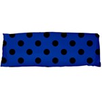 Polka Dots - Black on Cobalt Blue Body Pillow Case (Dakimakura) (One Side)