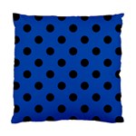 Polka Dots - Black on Cobalt Blue Standard Cushion Case (One Side)