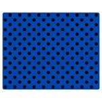 Polka Dots - Black on Cobalt Blue Double Sided Flano Blanket (Medium)
