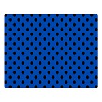 Polka Dots - Black on Cobalt Blue Double Sided Flano Blanket (Large)