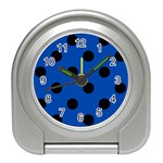 Polka Dots - Black on Cobalt Blue Desk Alarm Clock