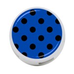 Polka Dots - Black on Cobalt Blue 4-Port USB Hub (One Side)
