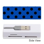 Polka Dots - Black on Cobalt Blue Memory Card Reader (Stick)