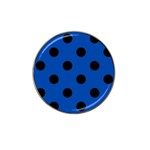 Polka Dots - Black on Cobalt Blue Hat Clip Ball Marker (4 pack)