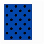 Polka Dots - Black on Cobalt Blue Small Garden Flag (Two Sides)