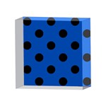 Polka Dots - Black on Cobalt Blue 4 x 4  Acrylic Photo Block