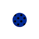 Polka Dots - Black on Cobalt Blue 1  Mini Button