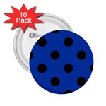 Polka Dots - Black on Cobalt Blue 2.25  Button (10 pack)