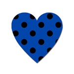 Polka Dots - Black on Cobalt Blue Magnet (Heart)