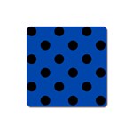 Polka Dots - Black on Cobalt Blue Magnet (Square)