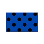 Polka Dots - Black on Cobalt Blue Sticker (Rectangular)