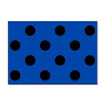 Polka Dots - Black on Cobalt Blue Sticker A4 (100 pack)