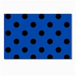 Polka Dots - Black on Cobalt Blue Postcards 5  x 7  (Pkg of 10)