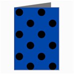 Polka Dots - Black on Cobalt Blue Greeting Cards (Pkg of 8)