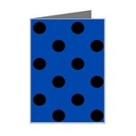 Polka Dots - Black on Cobalt Blue Mini Greeting Card