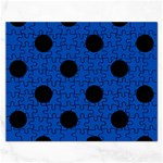 Polka Dots - Black on Cobalt Blue Jigsaw Puzzle (Rectangular)