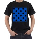 Polka Dots - Black on Cobalt Blue Men s T-Shirt (Black)