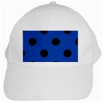 Polka Dots - Black on Cobalt Blue Black Cap