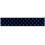 Polka Dots - Cobalt Blue on Black Flano Scarf (Large)