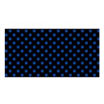 Polka Dots - Cobalt Blue on Black Satin Shawl