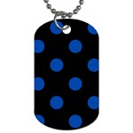 Polka Dots - Cobalt Blue on Black Dog Tag (One Side)