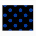 Polka Dots - Cobalt Blue on Black Small Glasses Cloth (2 Sides)