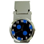 Polka Dots - Cobalt Blue on Black Money Clip Watch