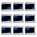 Polka Dots - Cobalt Blue on Black 9mm Italian Charm (9 pack)