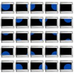 Polka Dots - Cobalt Blue on Black 9mm Italian Charm (25 pack)