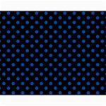Polka Dots - Cobalt Blue on Black Collage 11  x 14 