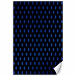 Polka Dots - Cobalt Blue on Black Canvas 24  x 36 