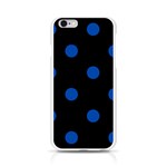 Polka Dots - Cobalt Blue on Black Apple iPhone 6/6S Silicone Case (Transparent)