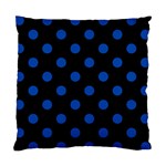Polka Dots - Cobalt Blue on Black Standard Cushion Case (Two Sides)
