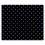 Polka Dots - Cobalt Blue on Black Double Sided Flano Blanket (Small)