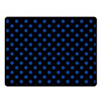 Polka Dots - Cobalt Blue on Black Fleece Blanket (Small) (One Side)
