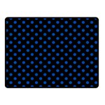 Polka Dots - Cobalt Blue on Black Double Sided Fleece Blanket (Small) (Two Sides)