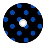 Polka Dots - Cobalt Blue on Black CD Wall Clock