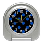 Polka Dots - Cobalt Blue on Black Desk Alarm Clock