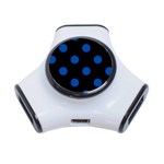 Polka Dots - Cobalt Blue on Black Portable USB Hub (One Side)