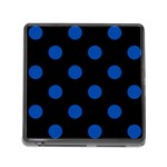 Polka Dots - Cobalt Blue on Black Memory Card Reader (Square)