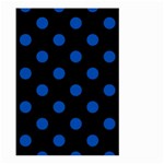 Polka Dots - Cobalt Blue on Black Large Garden Flag (Two Sides)