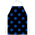 Polka Dots - Cobalt Blue on Black Full Print Apron